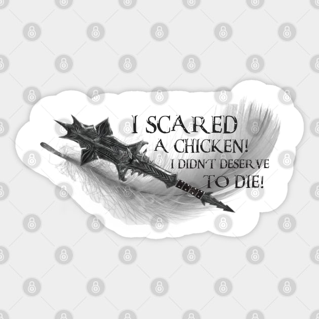 I Scared a Chicken (v2) Sticker by potatonomad